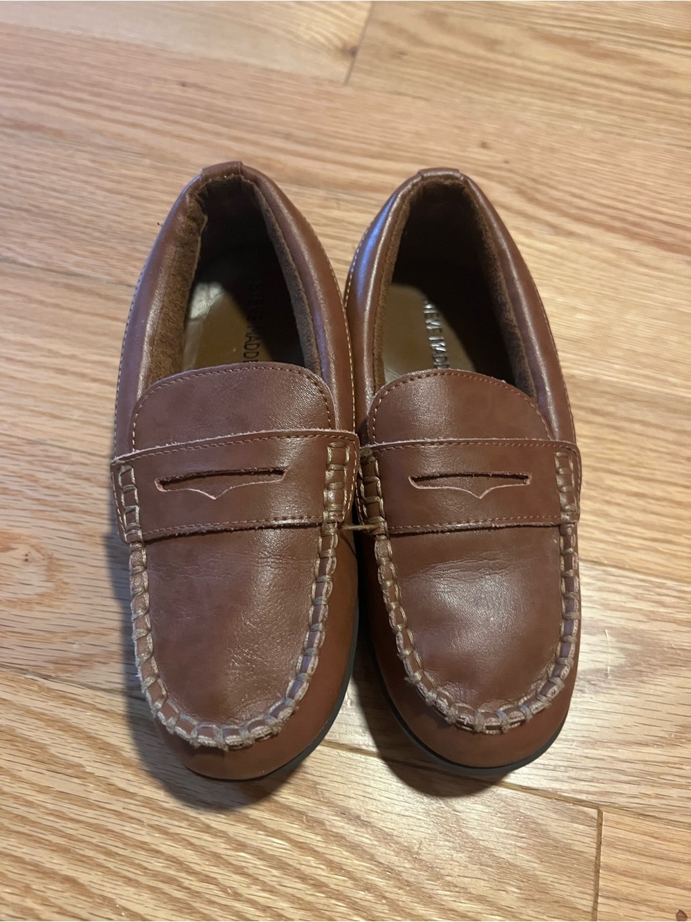 Steve Madden Brown Kids Leather Penny Loafers